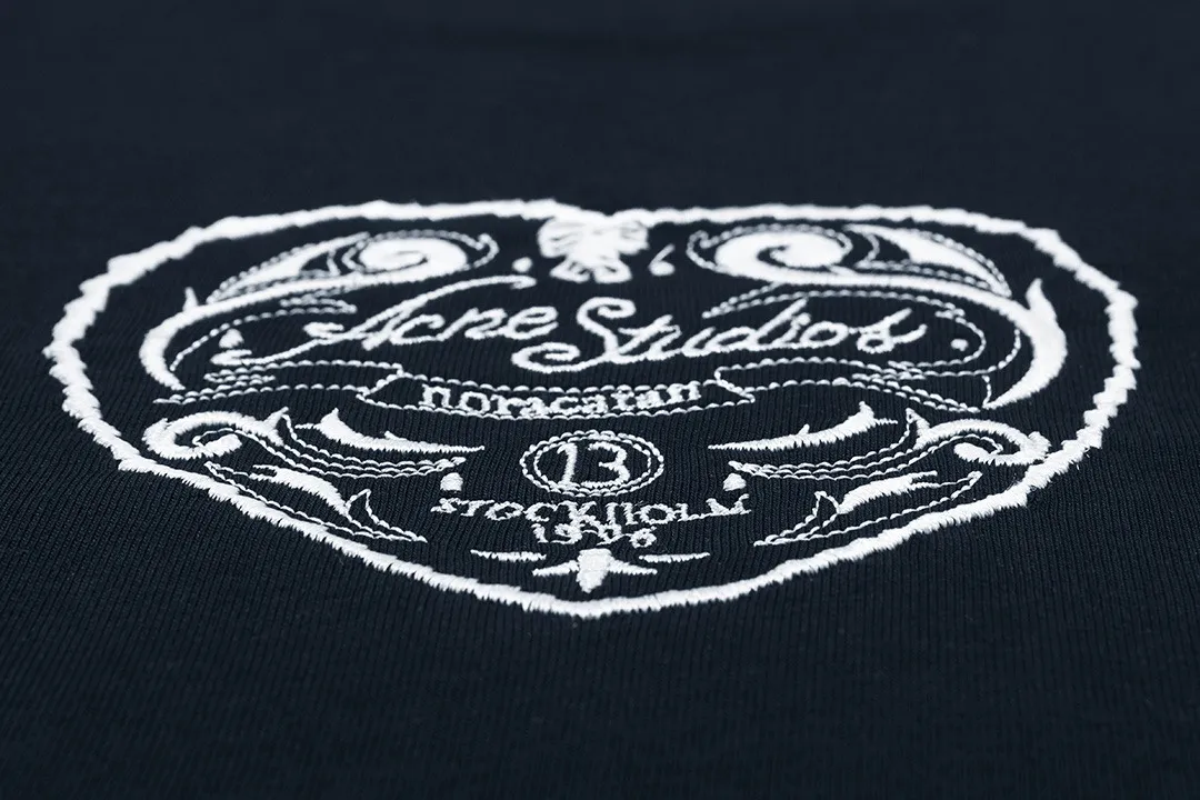 Acne Studios 2026 New Arrival logo Same Style t 100％ 32 ：Dark Blue Size：XS S M L